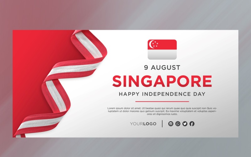 Singapore National Independence Day Celebration Banner, National Anniversary Corporate Identity