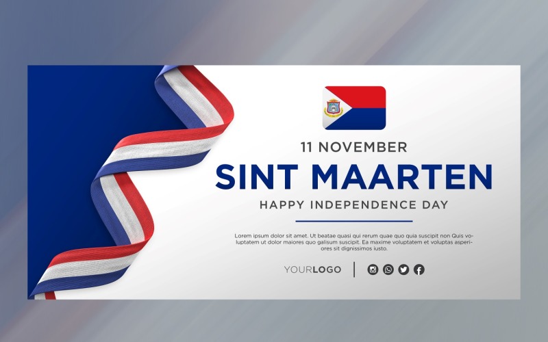 Sint Maarten National Independence Day Celebration Banner, National Anniversary Corporate Identity