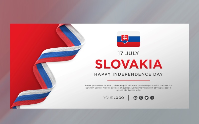 Slovakia National Independence Day Celebration Banner, National Anniversary Corporate Identity