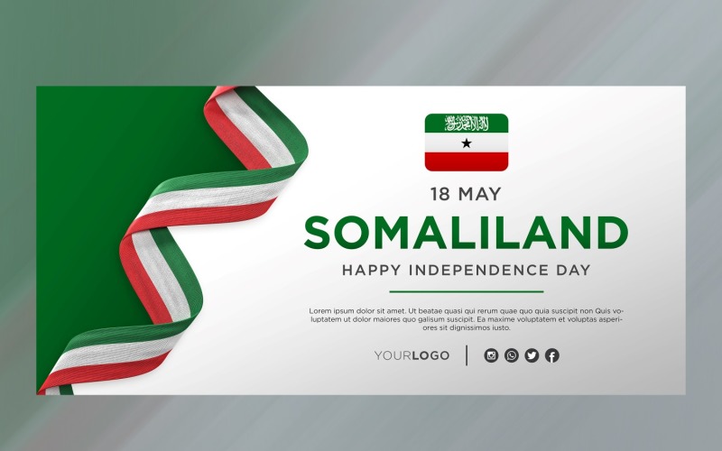 Somaliland National Independence Day Celebration Banner, National Anniversary Corporate Identity