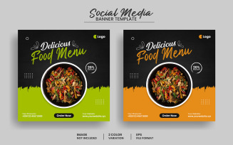 Special Food menu social media banner post template