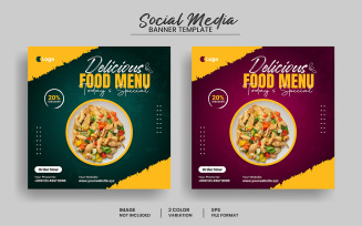 Special Food menu social media post banner template