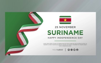 Suriname National Independence Day Celebration Banner, National Anniversary