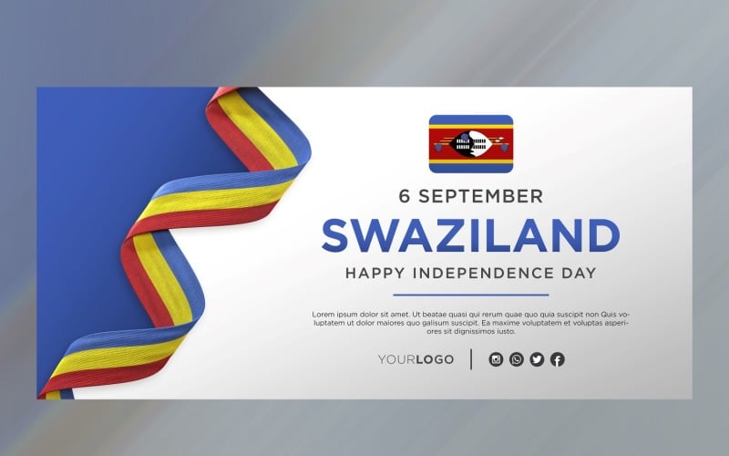 Swaziland National Independence Day Celebration Banner, National Anniversary Corporate Identity