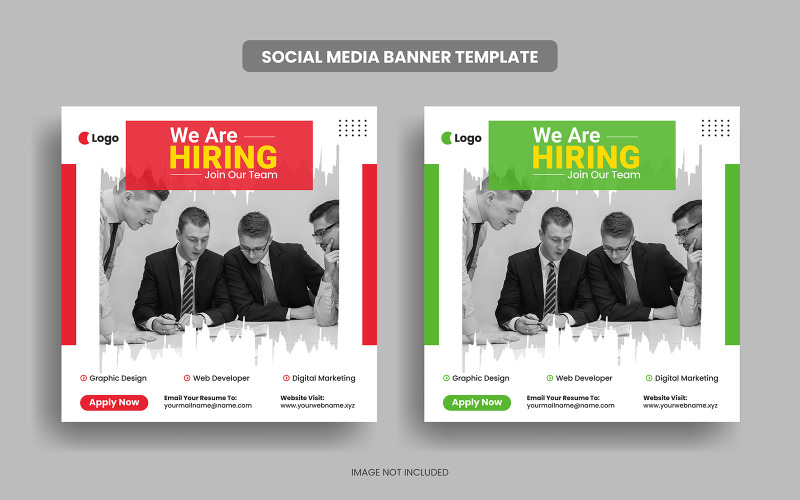 We are hiring job vacancy social media square banner template Social Media