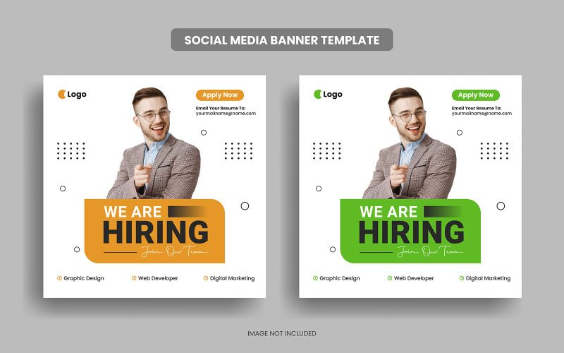 We are hiring job vacancy square flyer or social media post banner template Social Media