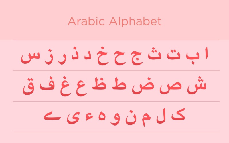A Nefel Botan Arabic Alphabet Calligraphy Fonts Style Vector Graphic