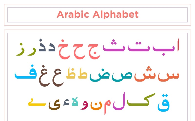 Arabic Alphabet Calligraphy Fonts Style . Vector Graphic