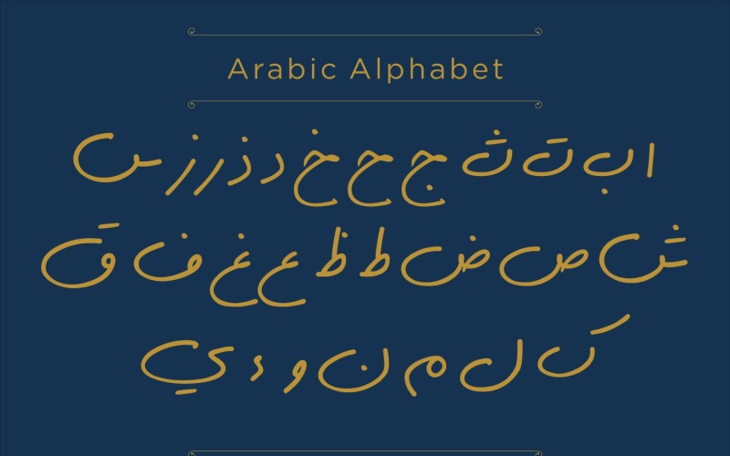 Arabic Alphabet Calligraphy Fonts Style. Vector Graphic