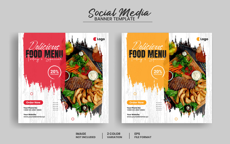 Delicious food menu social media post banner template and food flyer design Social Media