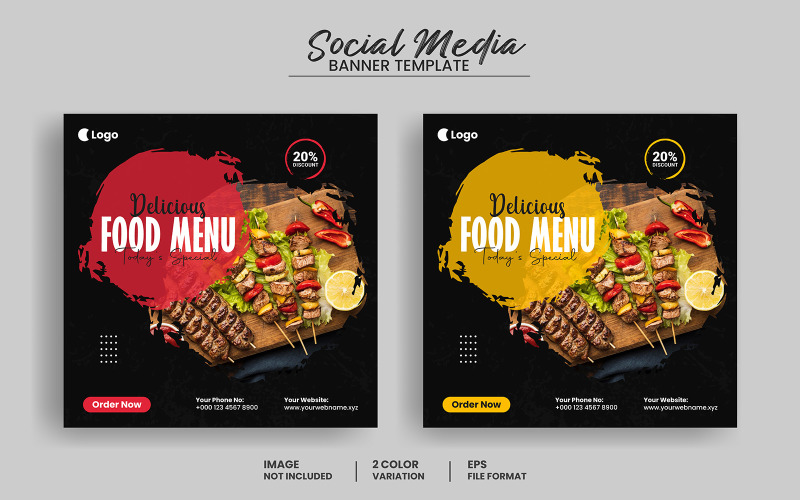 Delicious food menu social media post banner template and food flyer template Social Media