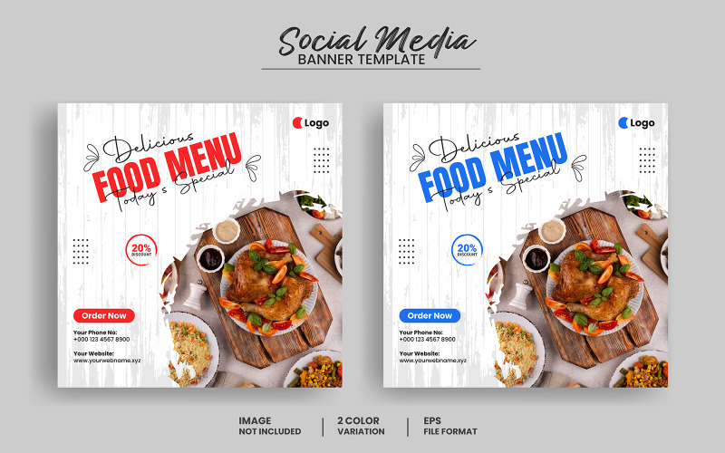 Modern delicious food menu social media post banner template and food flyer template Social Media