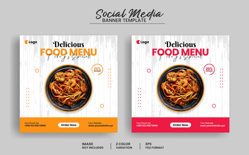 Modern delicious food menu social media post banner template and food flyer Social Media