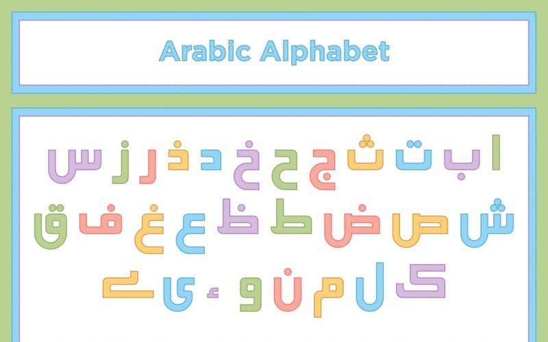 New Arabic Alphabet Calligraphy Fonts Style Vector Graphic