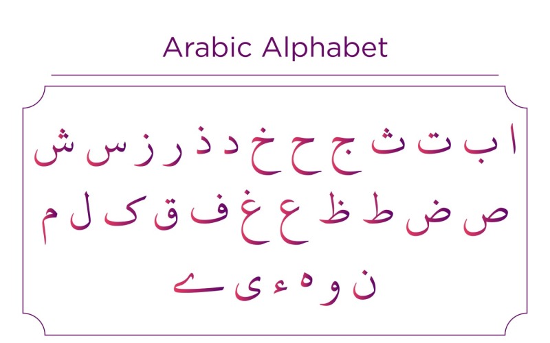 Noori Nastaliq Arabic Alphabet Calligraphy Fonts Style Vector Graphic