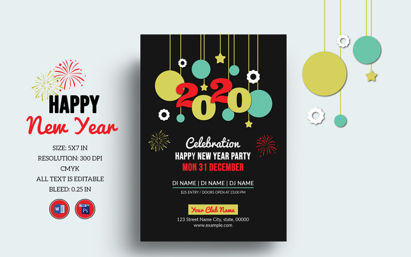 Printable New Year Party Invitation Template Corporate Identity