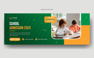 School admission social media facebook cover banner template and web banner