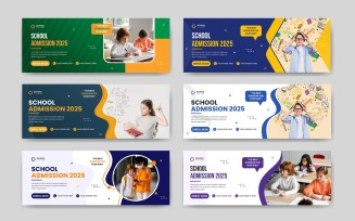 School admission social media facebook cover banner template