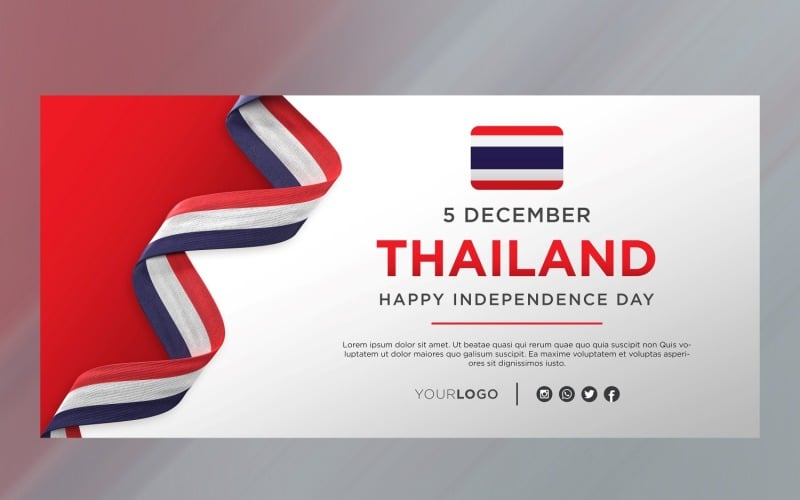 Thailand National Independence Day Celebration Banner, National Anniversary Corporate Identity