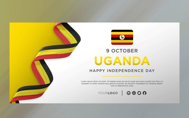 Uganda National Independence Day Celebration Banner, National Anniversary Corporate Identity