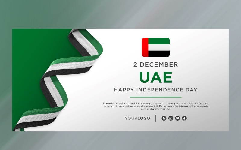 United Arab Emirates National Independence Day Celebration Banner, National Anniversary Corporate Identity