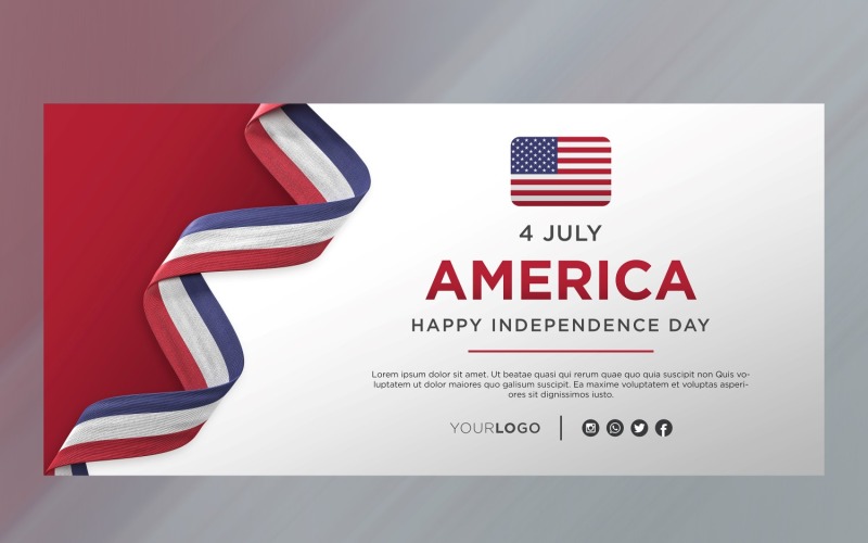 United States of America National Independence Day Celebration Banner, National Anniversary Corporate Identity