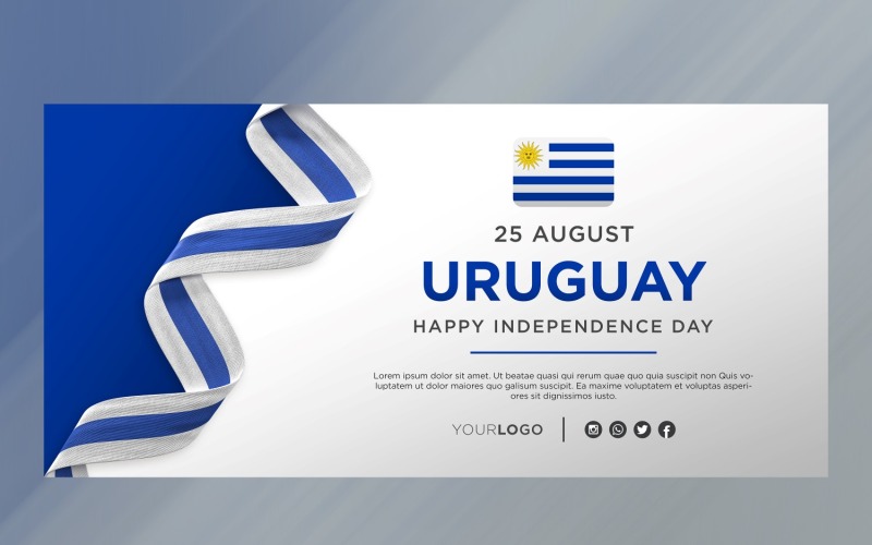 Uruguay National Independence Day Celebration Banner, National Anniversary Corporate Identity