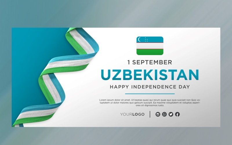 Uzbekistan National Independence Day Celebration Banner, National Anniversary Corporate Identity