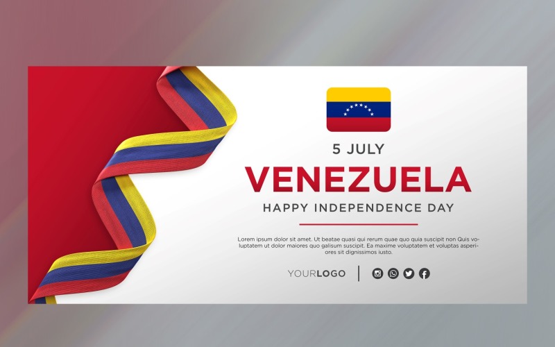 Venezuela National Independence Day Celebration Banner, National Anniversary Corporate Identity