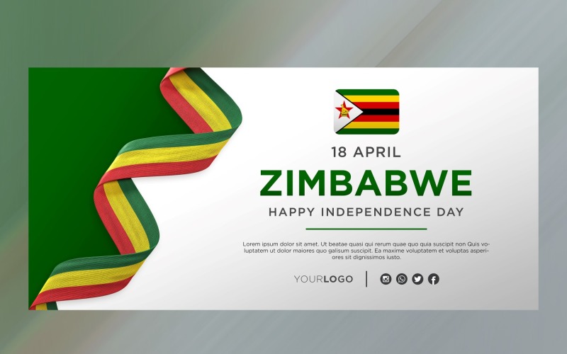 Zimbabwe National Independence Day Celebration Banner, National Anniversary Corporate Identity