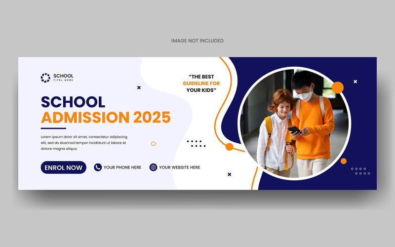 Back to school facebook timeline cover and School admission web banner template Social Media
