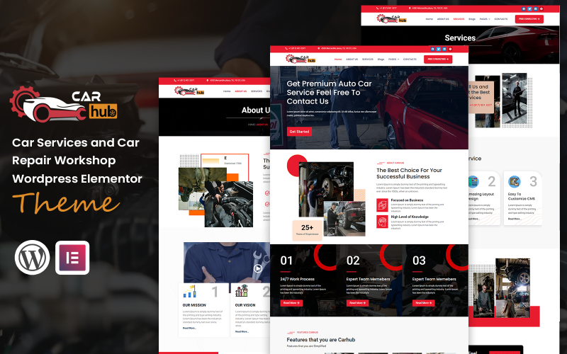 CarHub - Auto Mechanic & Car Service WordPress Template WordPress Theme