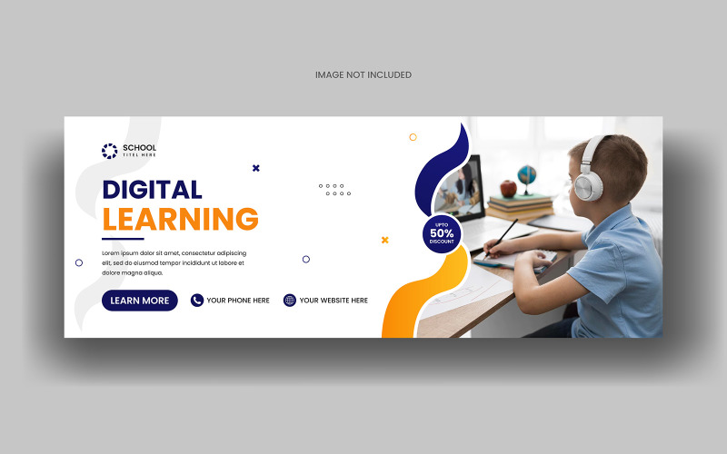 Digital learning education social media cover banner template Social Media
