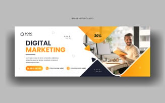 Digital marketing social media facebook cover template and web banner template