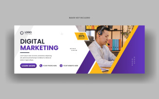Digital marketing social media promotion cover and web banner design template