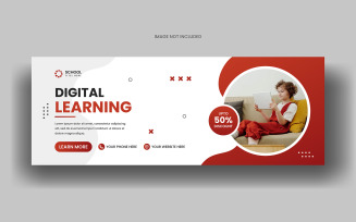 Online learning education social media cover banner template