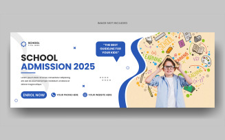 School admission social media web banner and facebook cover design template