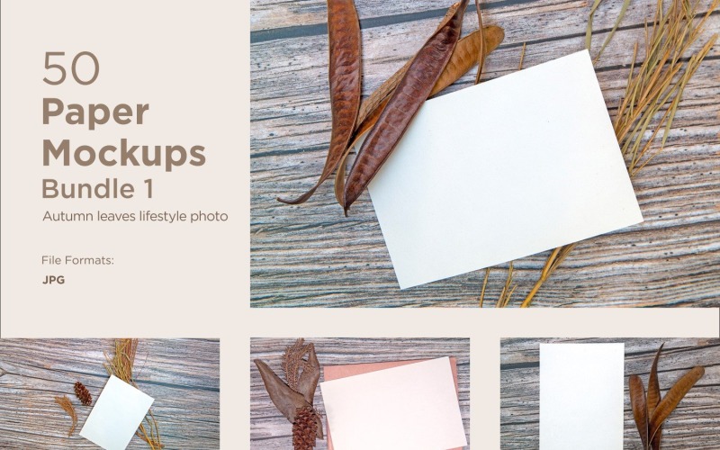A5 Paper Greeting Card Mockup 50 Images Bundle With Autumn Theme Bundle 1 Product Mockup
