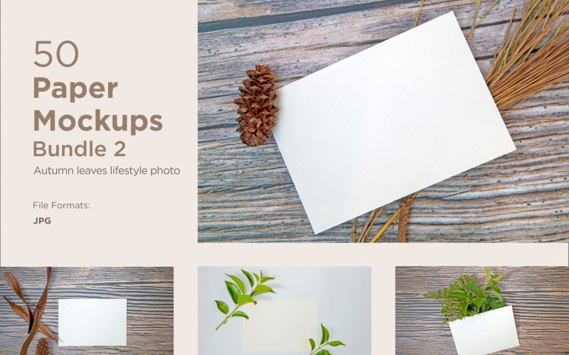 A5 Paper Greeting Card Mockup 50 Images Bundle With Autumn Theme Bundle 2 Product Mockup