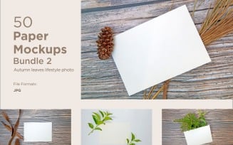A5 Paper Greeting Card Mockup 50 Images Bundle With Autumn Theme Bundle 2