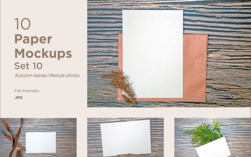 A5 Paper Greeting Paper Mockup 10 Images Set With Autumn Theme Set 10 Product Mockup