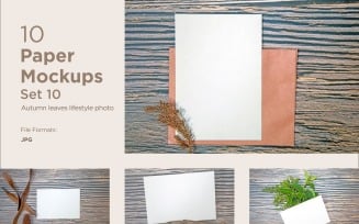 A5 Paper Greeting Paper Mockup 10 Images Set With Autumn Theme Set 10