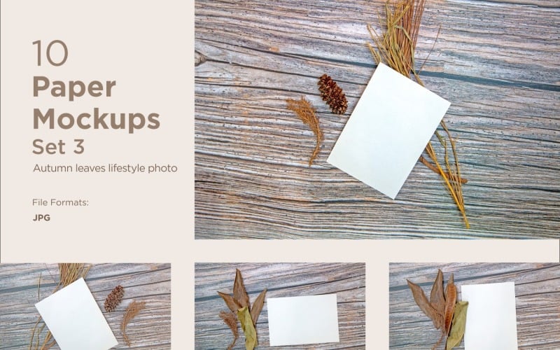 A5 Paper Mockup 10 Images Set With Autumn Theme Set 3 Product Mockup