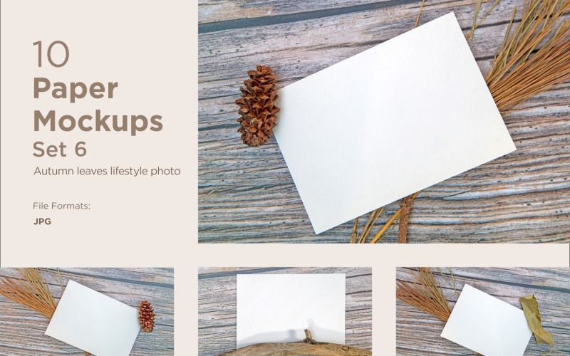 A5 Paper Mockup 10 Images Set With Autumn Theme Set 6 Product Mockup