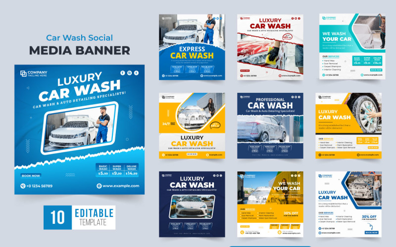 Car washing business promotion poster Social Media