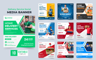 Delivery business promotion poster set