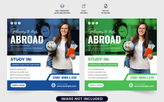 Education web banner template vector