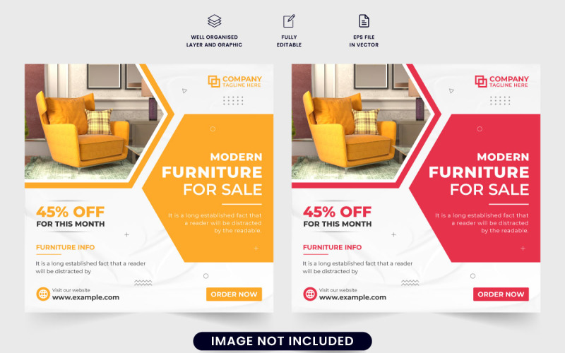 Furniture marketing poster template Social Media
