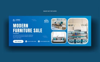 Furniture sale facebook cover banner and web banner template