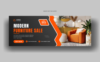 Furniture sale social media facebook cover banner template and web banner design
